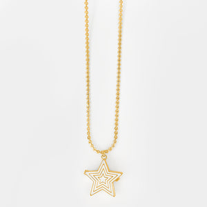 Deco Star Locket (Ivory) - Gold